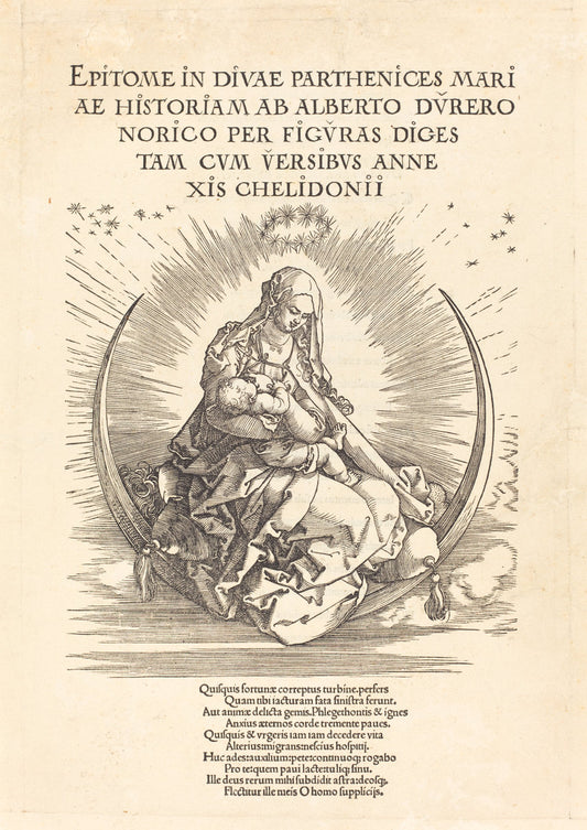 The Madonna on the Crescent by Albrecht Dürer (German, 1471 - 1528), 16X12"(A3)Poster Print