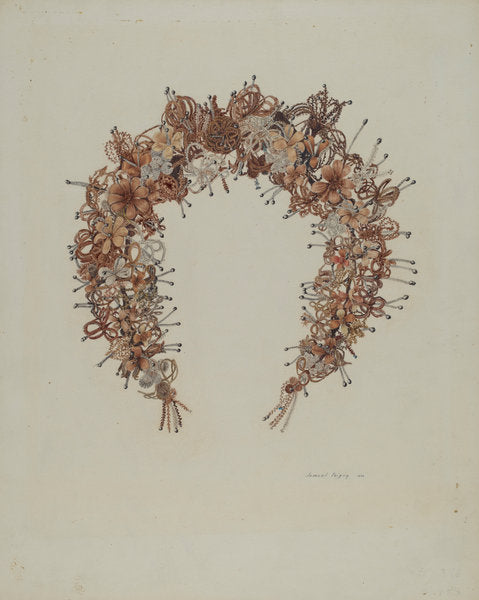 Hair Wreath by Samuel Faigin (American, active c. 1935), 16X12"(A3)Poster Print