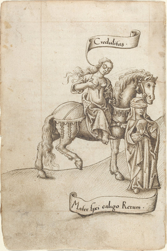 c. 1512/1515 by French early 16th Century (Credulity Preparing to Nurse the Mother of Hope [fol. 18 verso]), 16X12"(A3)Poster Print