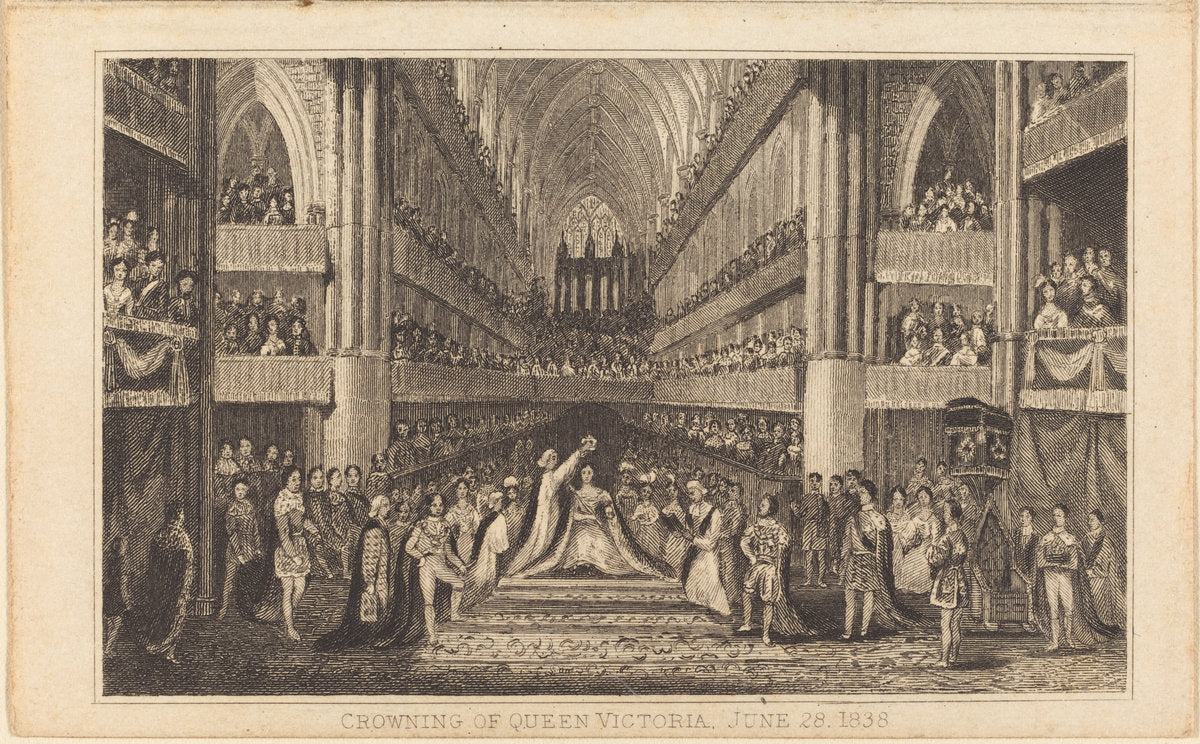 19th century by British 19th Century (Crowning of Queen Victoria, June 28, 1838 [right half]), 16X12"(A3)Poster Print