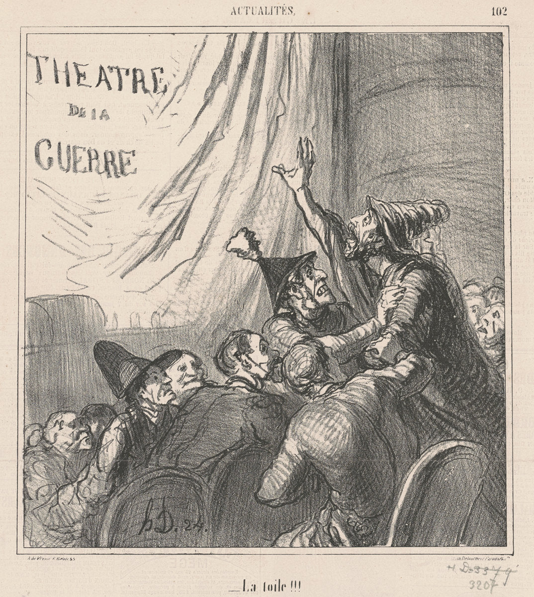 La toile!!! by Honoré Daumier (French, 1808 - 1879), 16X12"(A3)Poster Print