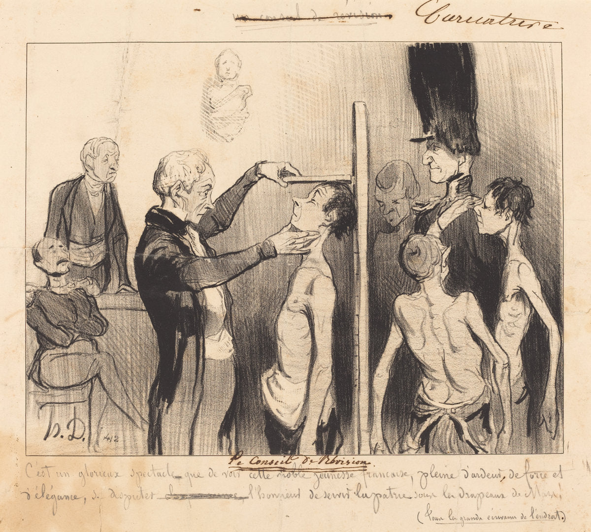 Le Conseil de révision by Honoré Daumier (French, 1808 - 1879), 16X12"(A3)Poster Print