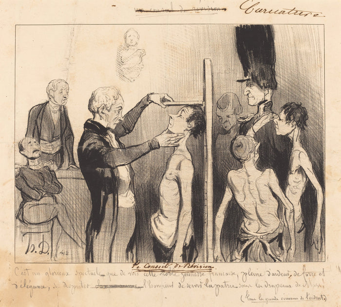 Le Conseil de révision by Honoré Daumier (French, 1808 - 1879), 16X12