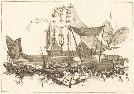 Le Bain by Charles Germain de Saint-Aubin (French, 1721 - 1786), 16X12"(A3)Poster Print