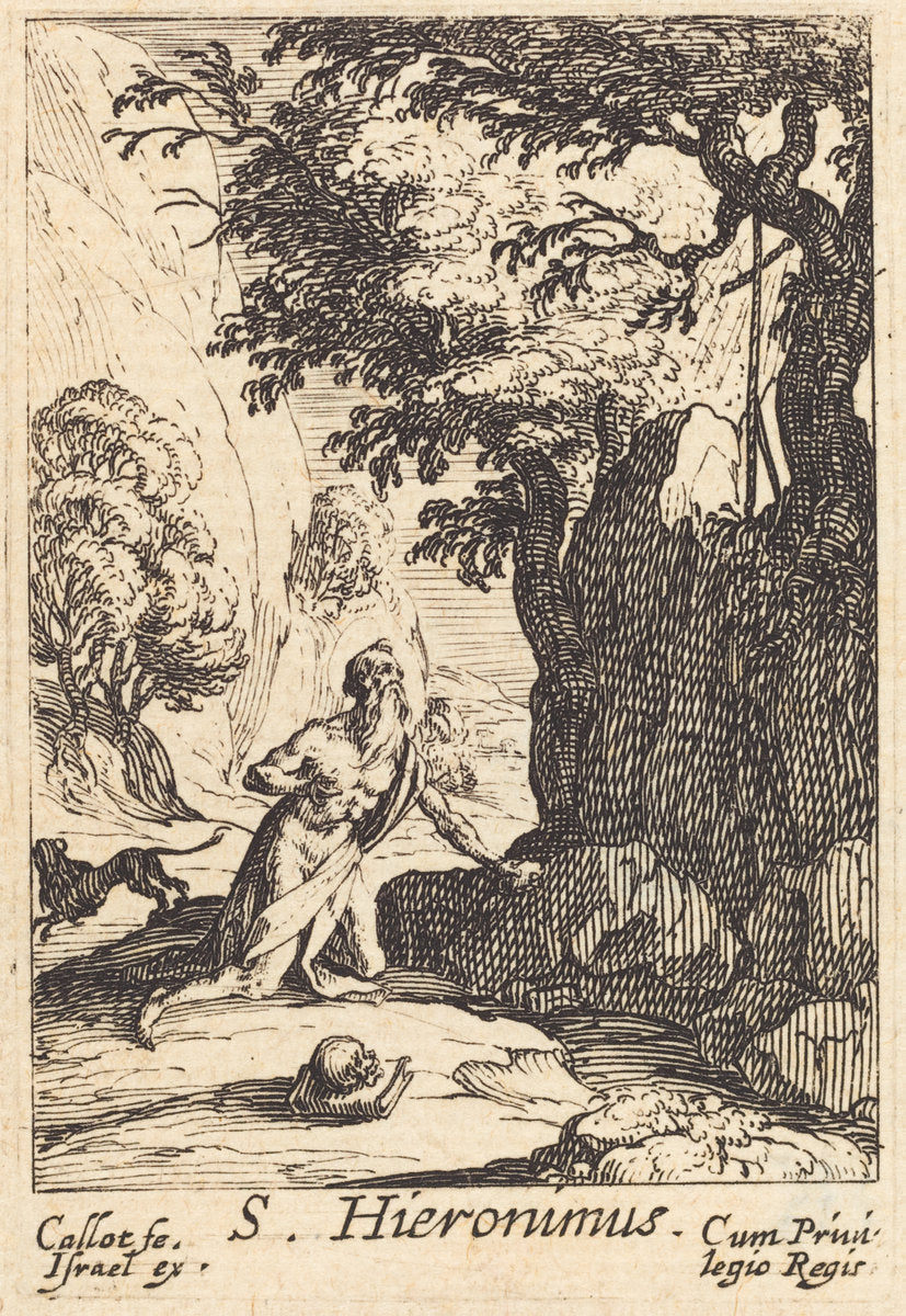 Saint Jerome by Jacques Callot (French, 1592 - 1635), 16X12"(A3)Poster Print