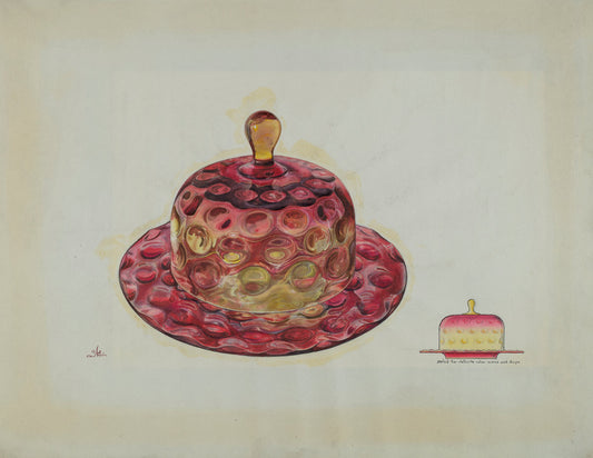 Butter Dish (Ameberina) by Ralph Atkinson (American, active c. 1935), 16X12"(A3)Poster Print