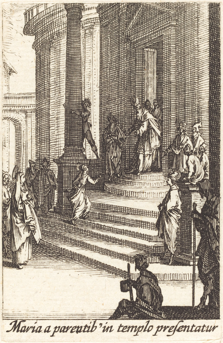 The Presentation of the Virgin by Jacques Callot (French, 1592 - 1635), 16X12"(A3)Poster Print