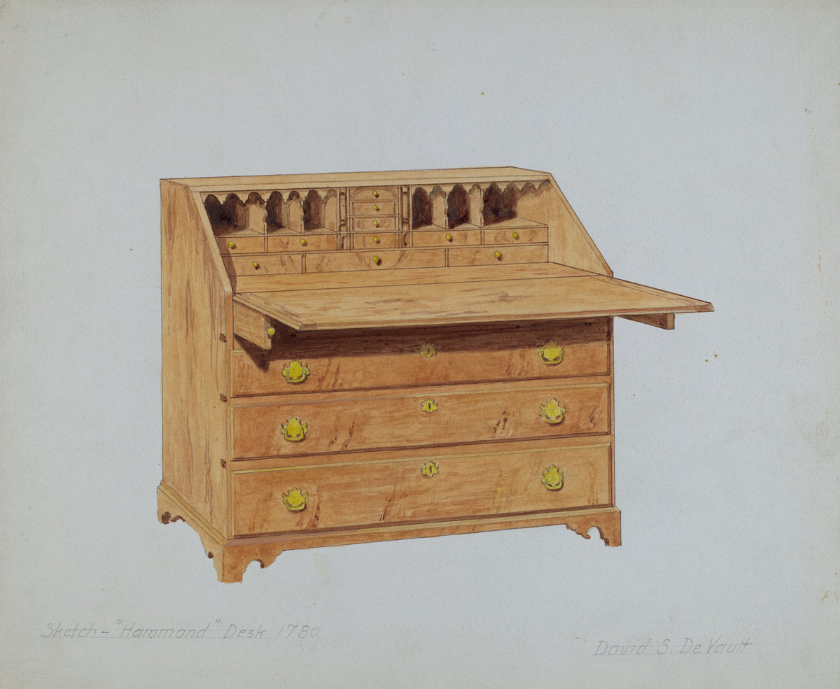 Desk by David S. De Vault (American, active c. 1935), 16X12"(A3)Poster Print