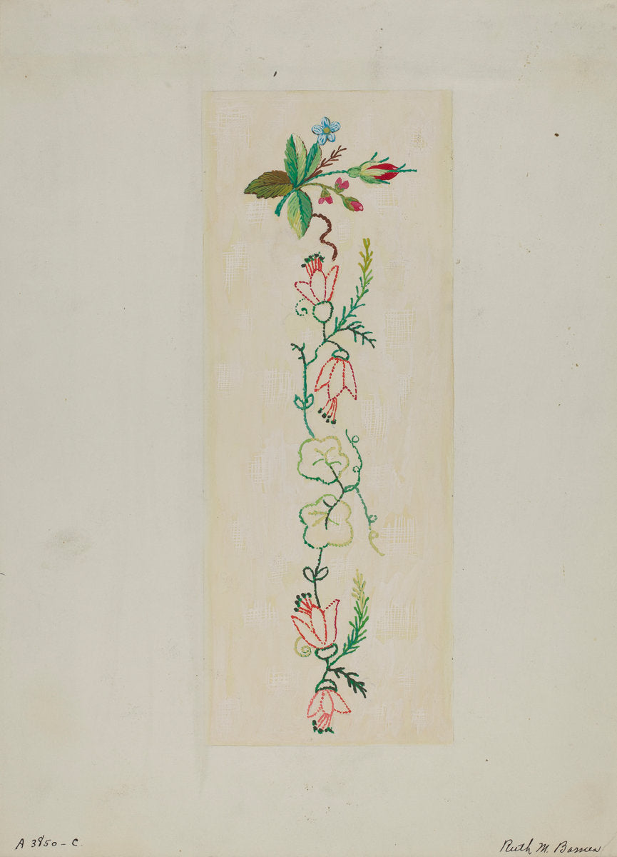 Sampler by Ruth M. Barnes (American, active c. 1935), 16X12"(A3)Poster Print