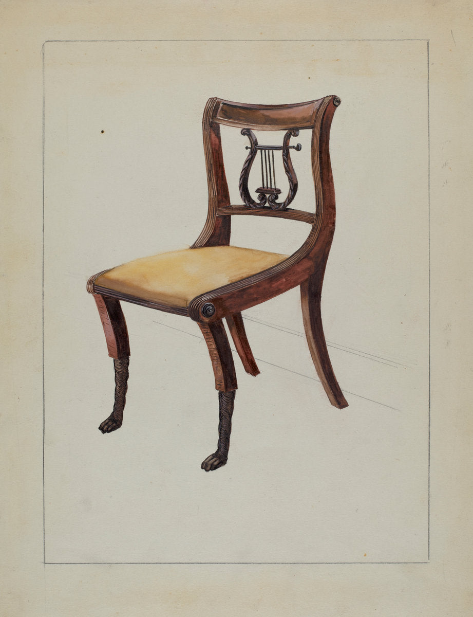 Chair by Bessie Forman (American, active c. 1935), 16X12"(A3)Poster Print