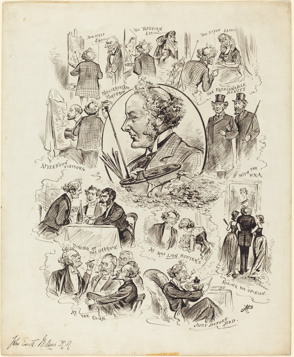 Days with Celebrities: Mr. Millais, R.A. by Studio of Alfred Bryan (British, 1852 - 1899), 16X12"(A3)Poster Print