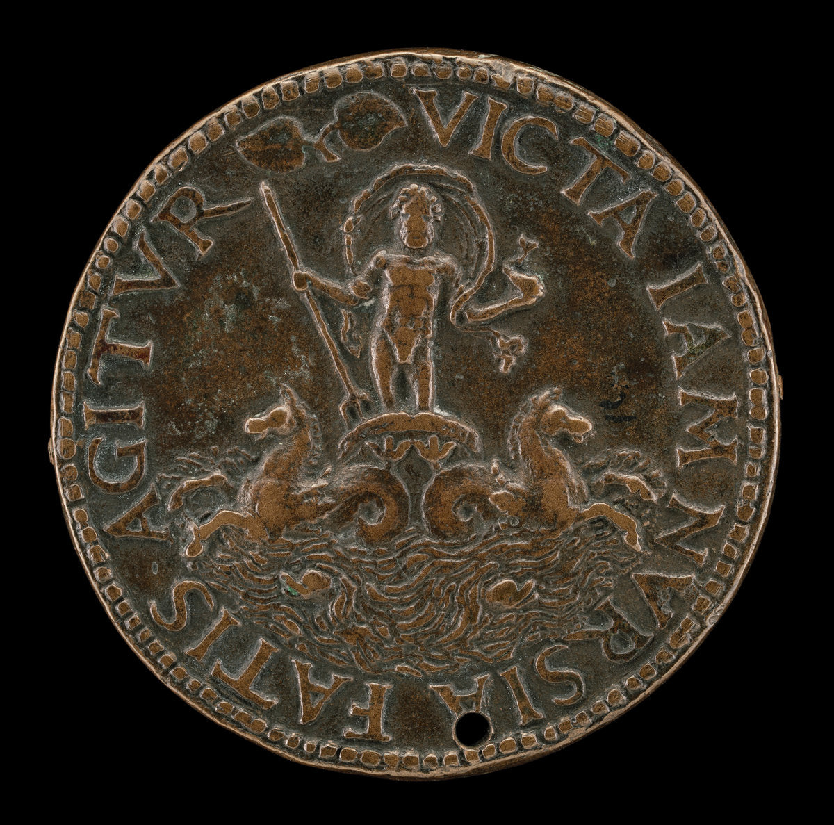 Neptune in a Sea-Car [reverse] by Lysippus Junior (Italian, active c. 1470 - 1484), 16X12"(A3)Poster Print