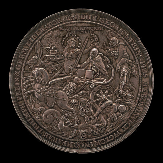 Death of Gustavus II Adolphus, 1594-1632, King of Sweden 1611 [obverse] by Sebastian Dadler (German, 1586 - 1657), 16X12"(A3)Poster Print