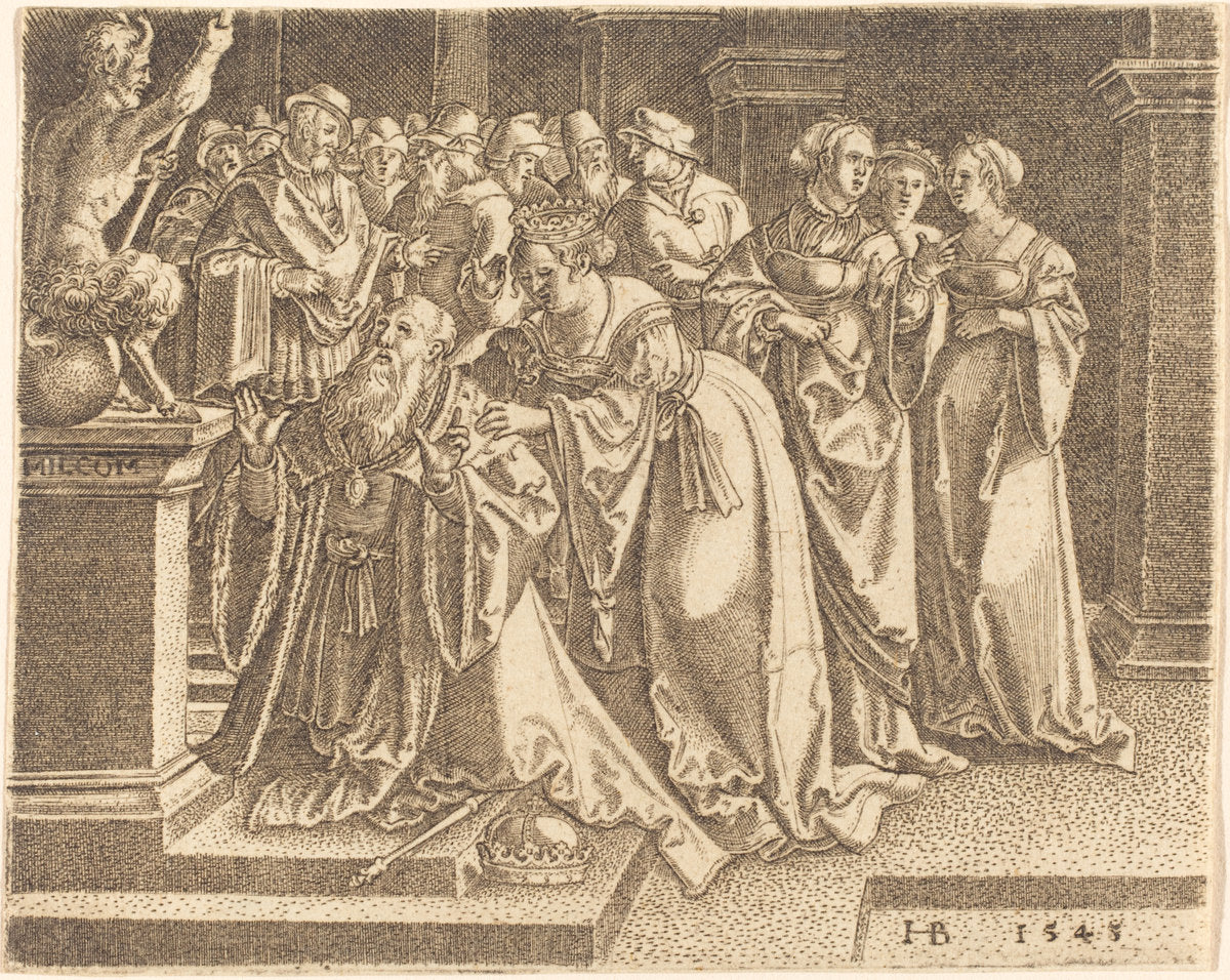 Solomon Worshipping Idols by Hans Brosamer (German, c. 1500 - 1552 or 1554), 16X12"(A3)Poster Print