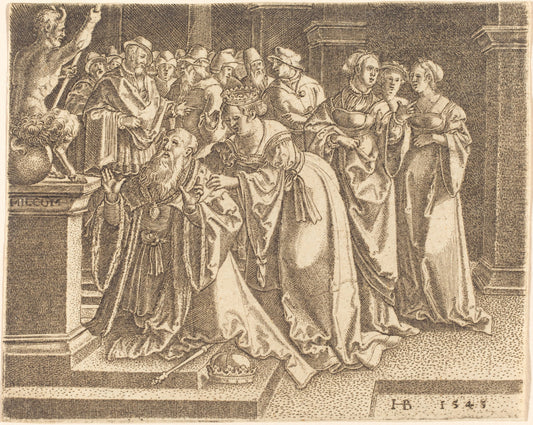 Solomon Worshipping Idols by Hans Brosamer (German, c. 1500 - 1552 or 1554), 16X12"(A3)Poster Print