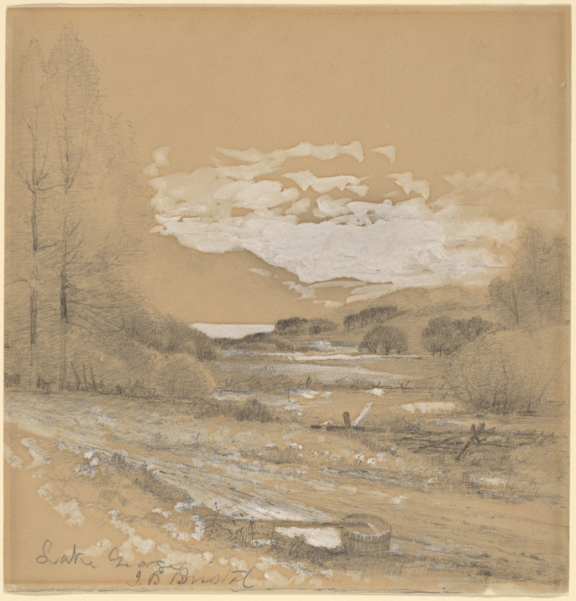 Lake George by John Bunyan Bristol (American, 1826 - 1909), 16X12"(A3)Poster Print