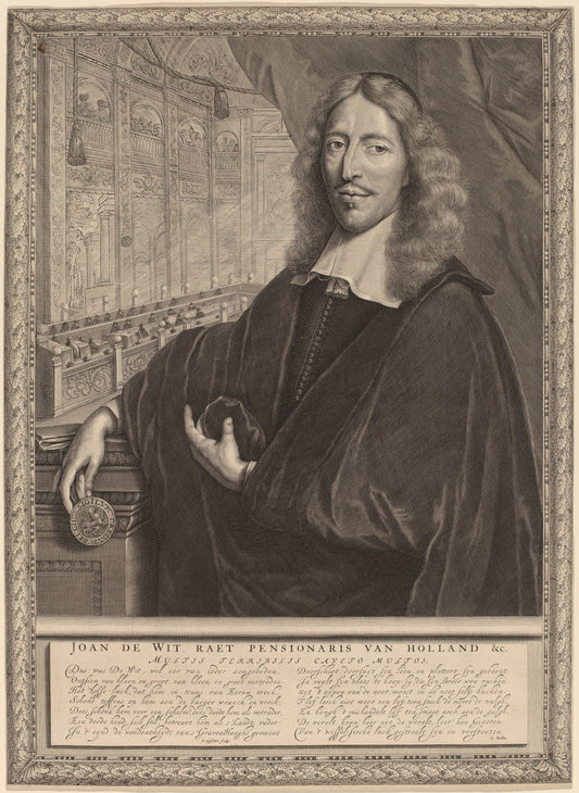 Jan de Witt by Lambert Visscher (Dutch, probably 1633 - 1690 or after), 16X12"(A3)Poster Print