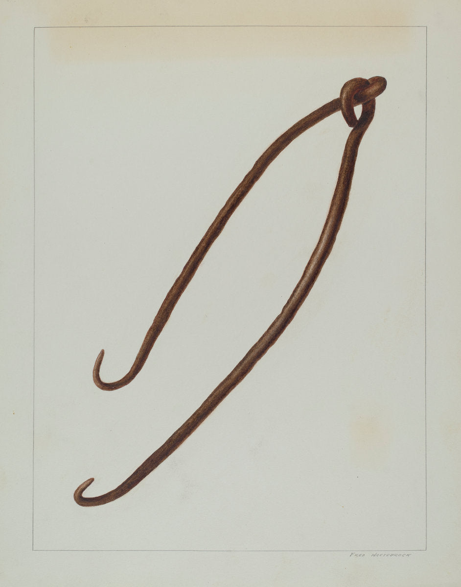 Wrought Iron Pot Hooks by Fred Hassebrock (American, active c. 1935), 16X12"(A3)Poster Print
