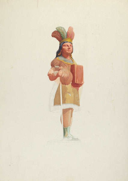 Tradesman's Sign (Indian) by Helen E. Gilman (American, born 1913), 16X12"(A3)Poster Print