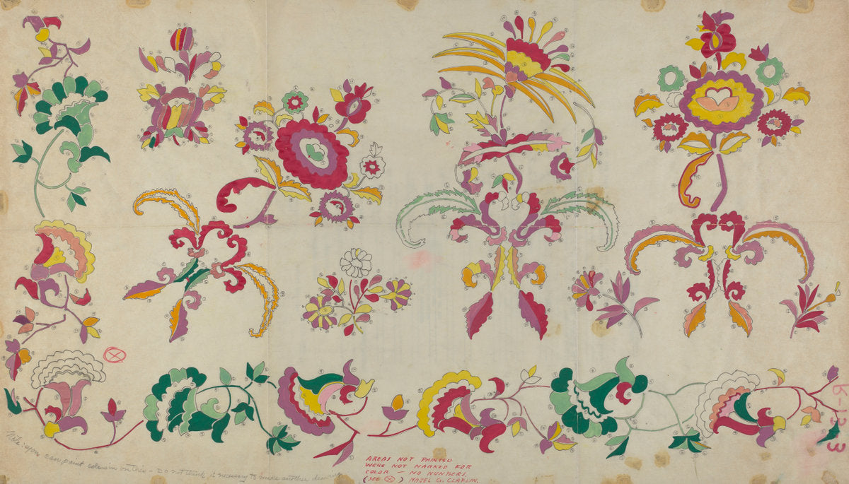 Spanish Colonial Bedspread by Majel G. Claflin (American, active c. 1935), 16X12"(A3)Poster Print