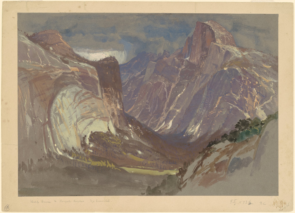 Half Dome and Royal Arches, Yosemite, from Glacier Point by Samuel Colman (American, 1832 - 1920), 16X12"(A3)Poster Print