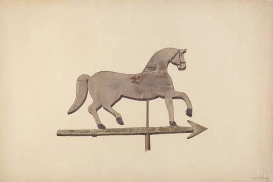 Horse Weather Vane by Robert Barton (American, active c. 1935), 16X12"(A3)Poster Print