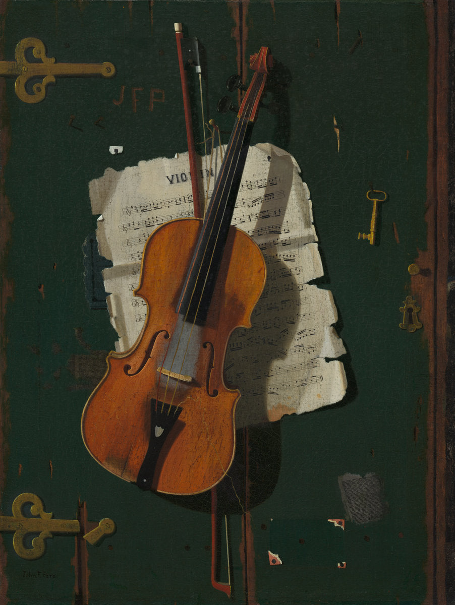 The Old Violin by John Frederick Peto (American, 1854 - 1907), 16X12"(A3)Poster Print