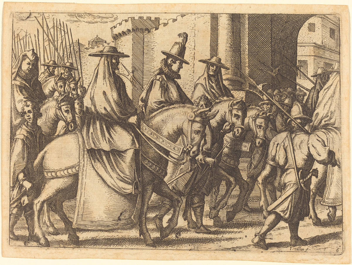 Entry into Ferrara by Jacques Callot (French, 1592 - 1635), 16X12"(A3)Poster Print