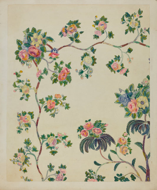 Appliqued Coverlet - Tree Design by Ernest A. Towers, Jr. (American, active c. 1935), 16X12"(A3)Poster Print