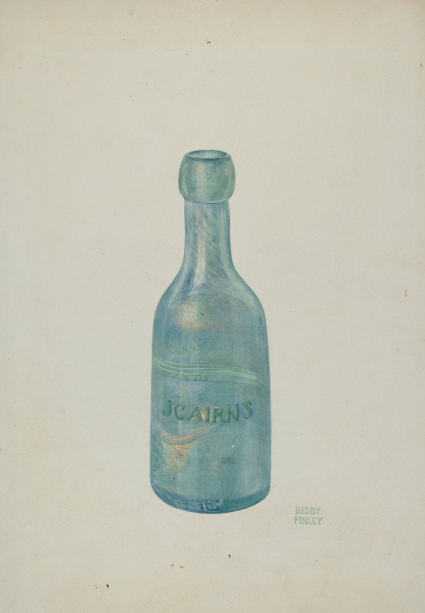 Glass Soda Bottle by Bisby Finley (American, active c. 1935), 16X12"(A3)Poster Print
