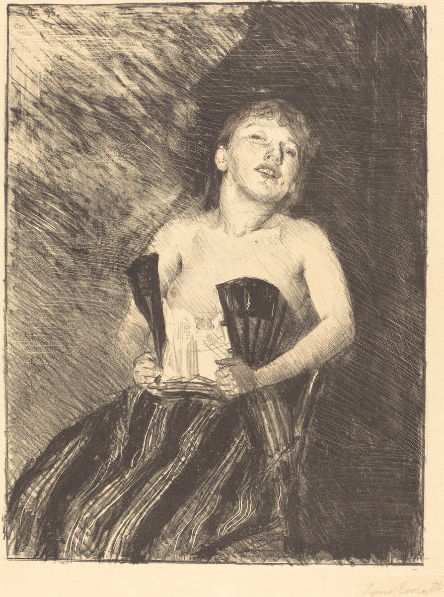 Girl in a Corset (Mädchen im Korsett) by Lovis Corinth (German, 1858 - 1925), 16X12"(A3)Poster Print