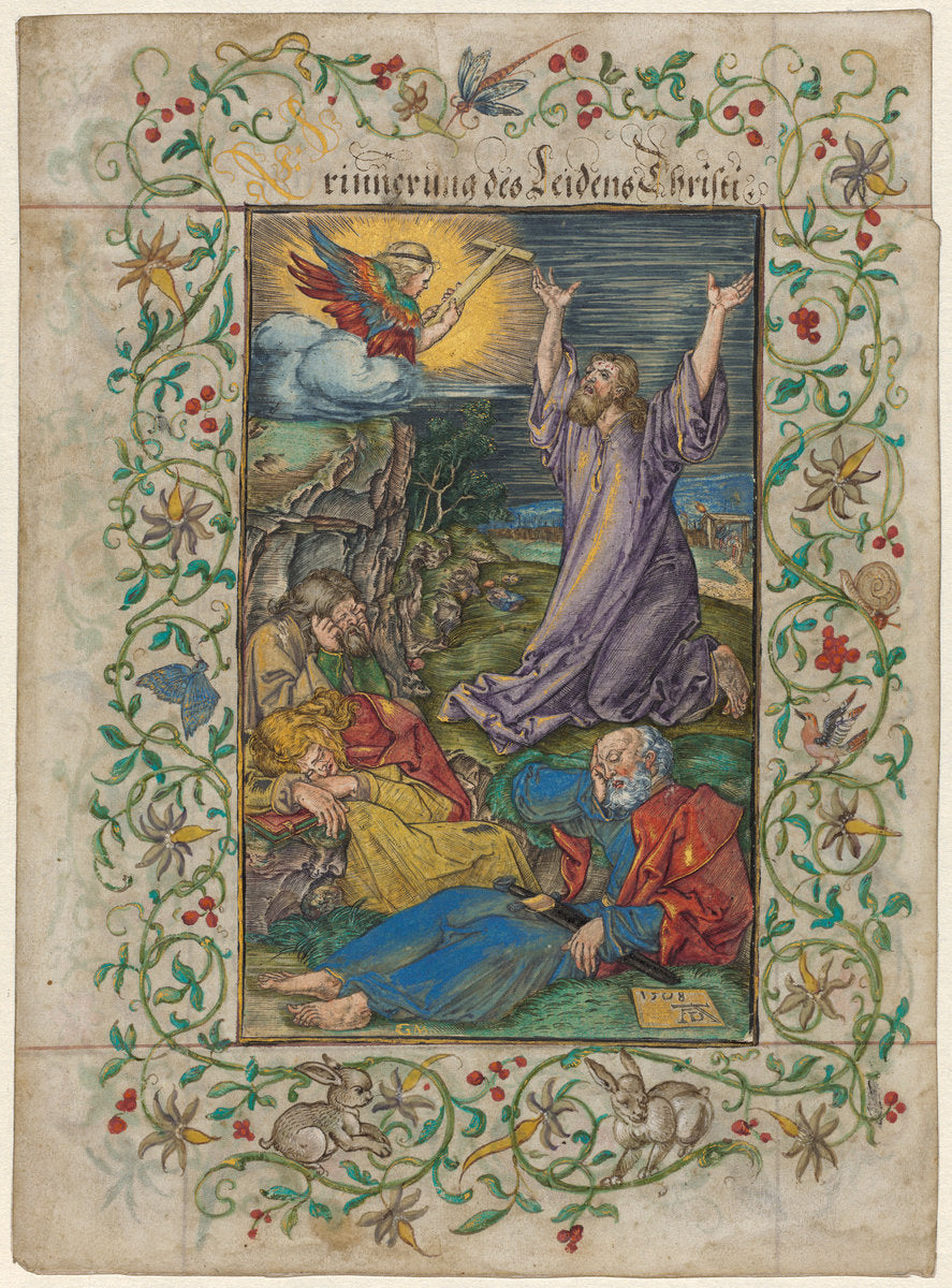 Christ on the Mount of Olives by Albrecht Dürer and Georg Mack the Elder (German, 1471 - 1528), 16X12"(A3)Poster Print