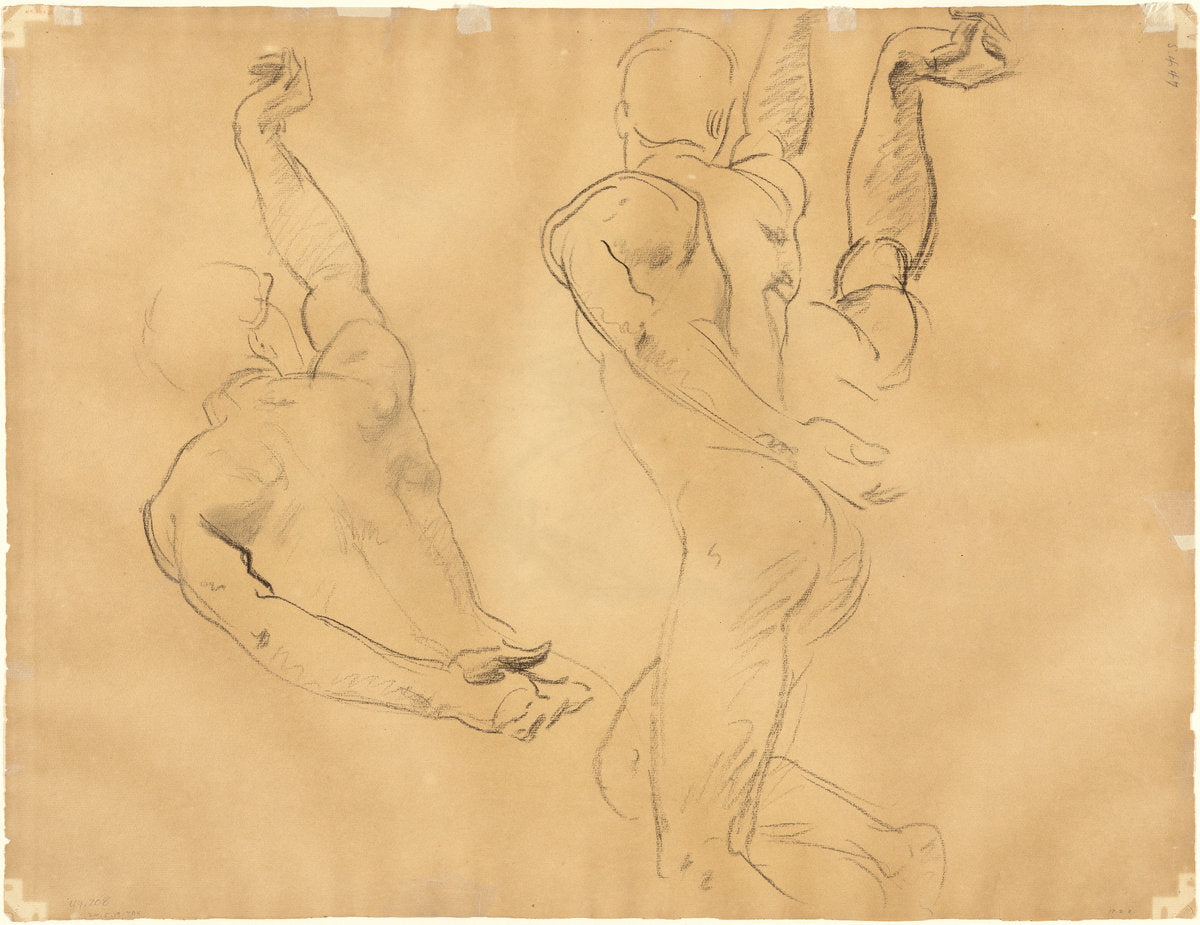 Studies of Male Nudes [verso] by John Singer Sargent (American, 1856 - 1925), 16X12"(A3)Poster Print