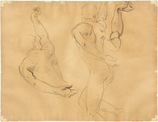 Studies of Male Nudes [verso] by John Singer Sargent (American, 1856 - 1925), 16X12"(A3)Poster Print