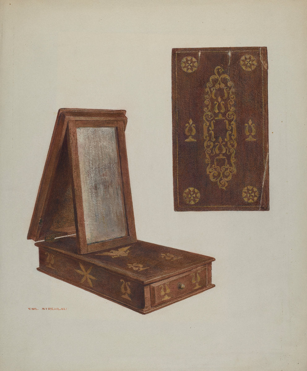 Pa. German Toilet Box by Carl Strehlau (American, active c. 1935), 16X12"(A3)Poster Print