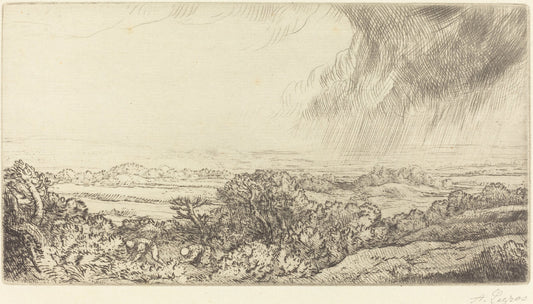 Mushroom Gatherers (Les ramasseurs de champignons) by Alphonse Legros (French, 1837 - 1911), 16X12"(A3)Poster Print