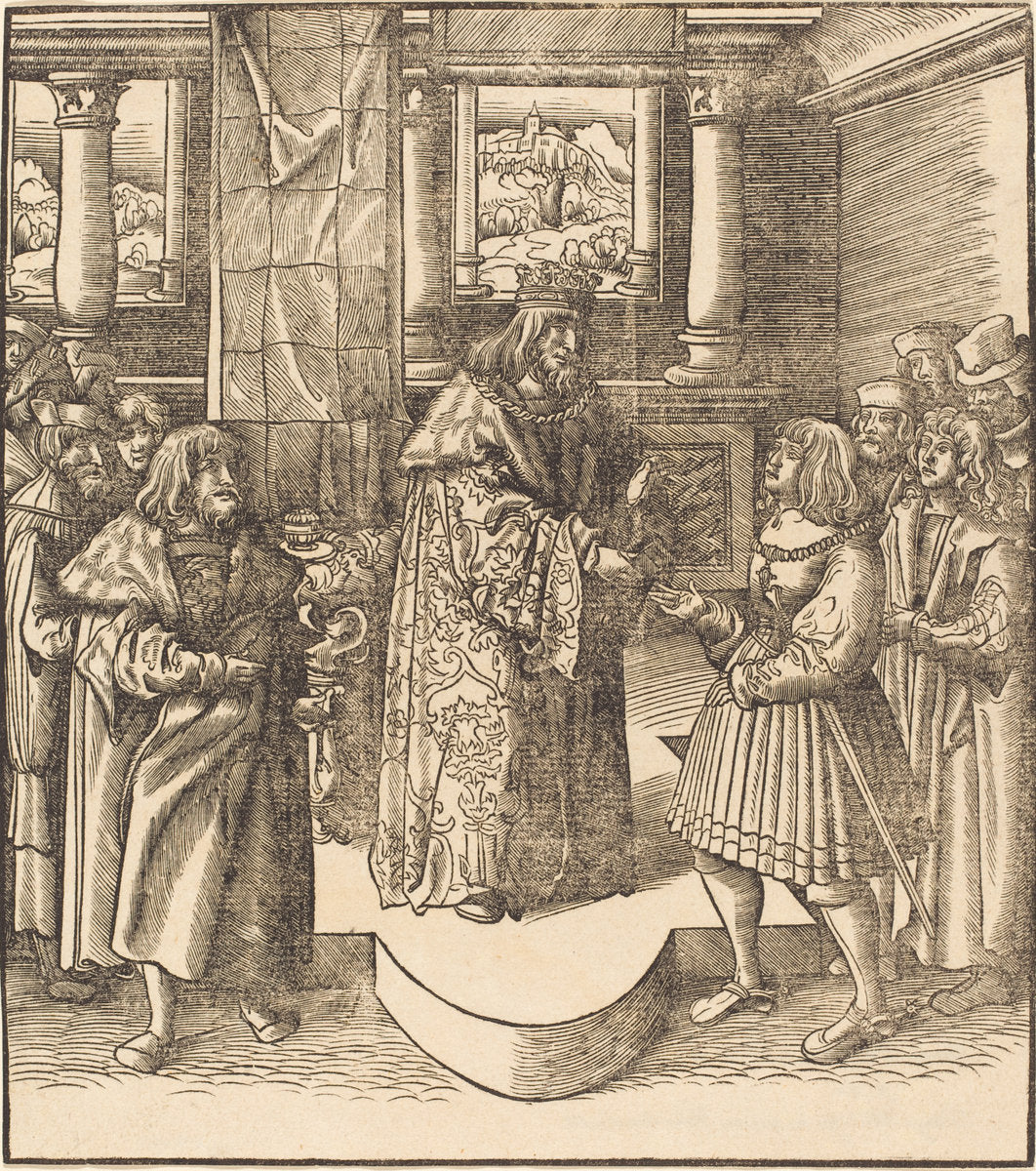 The Old White King Sending His Messengers to Portugal by Leonhard Beck (German, c. 1480 - 1542), 16X12"(A3)Poster Print