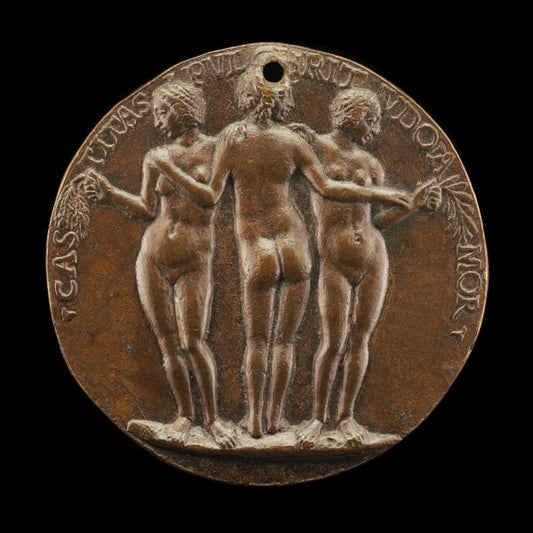 The Three Graces [reverse] by Attributed to Niccolò Fiorentino (Florentine, 1430 - 1514), 16X12"(A3)Poster Print