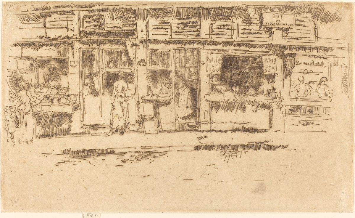 Rue de la Rochefoucault by James McNeill Whistler (American, 1834 - 1903), 16X12"(A3)Poster Print