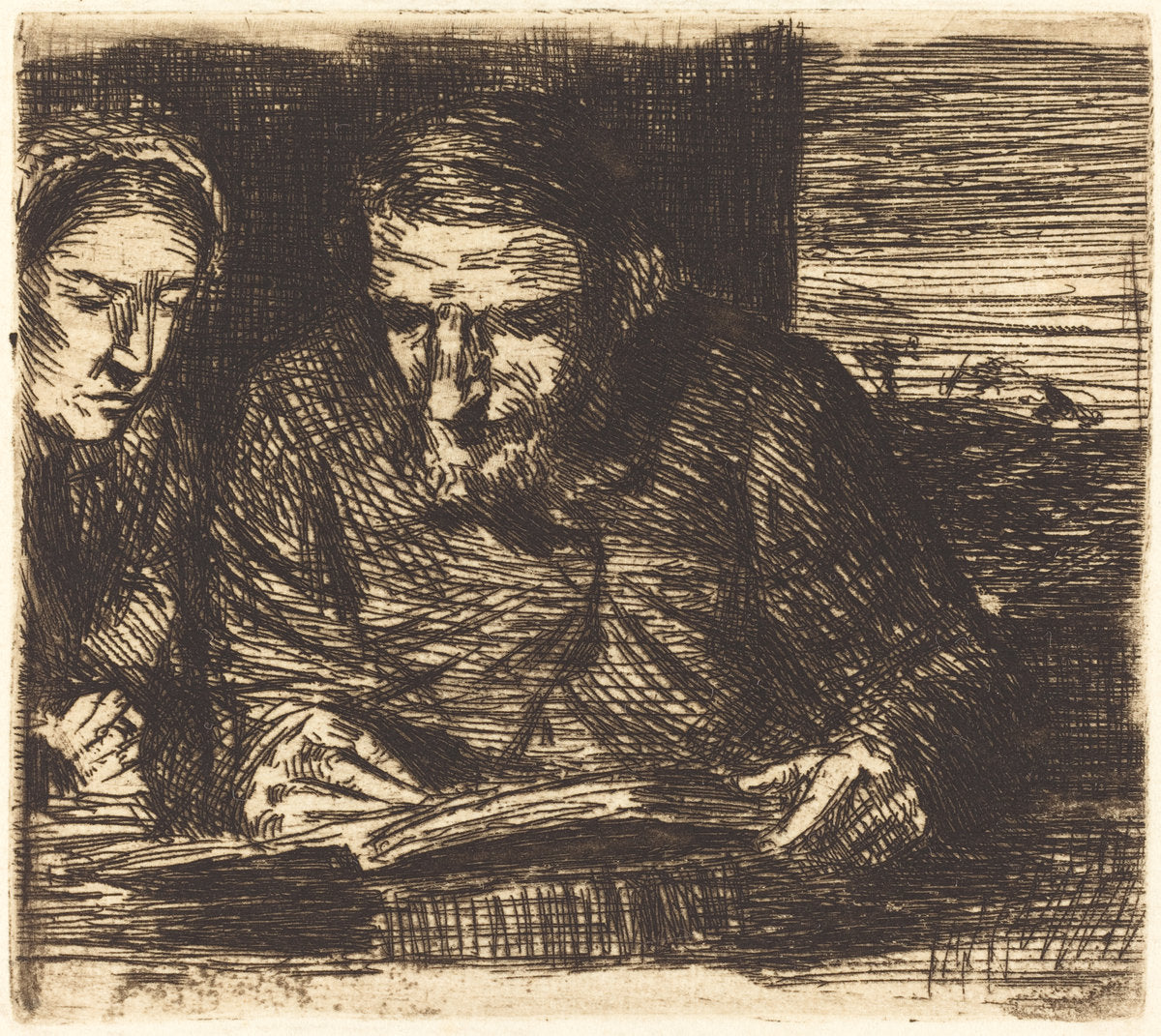 Account Book (Le livre de comptes) by Alphonse Legros (French, 1837 - 1911), 16X12"(A3)Poster Print