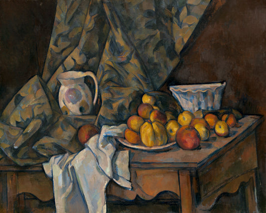 Still Life with Apples and Peaches by Paul Cézanne (French, 1839 - 1906), 16X12"(A3)Poster Print
