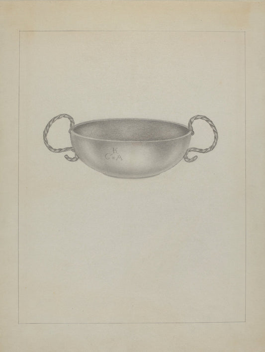 Silver Bowl by Isidore Steinberg (American, active c. 1935), 16X12"(A3)Poster Print