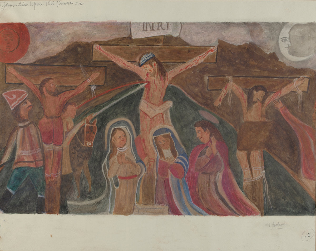 Station of the Cross No. 12: "Jesus Dies Upon the Cross" by William Herbert (American, active c. 1935), 16X12"(A3)Poster Print