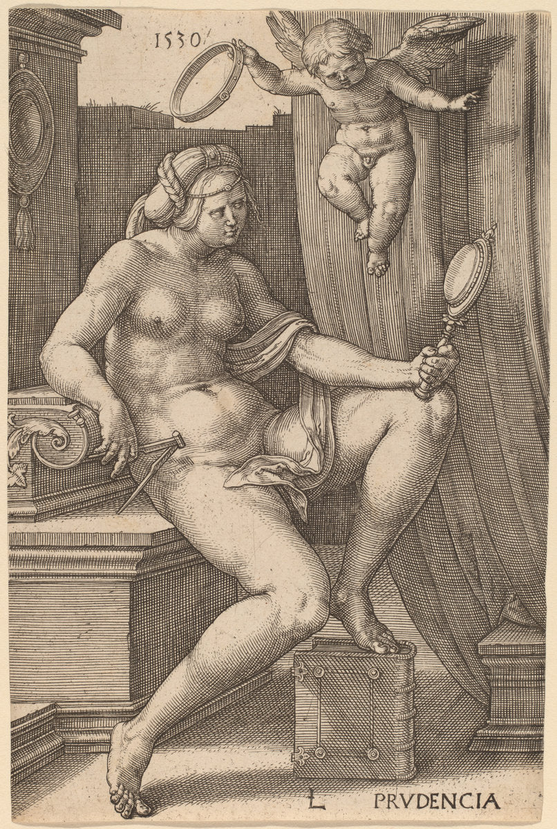 Prudencia (Prudence) by Lucas van Leyden (Netherlandish, 1489/1494 - 1533), 16X12"(A3)Poster Print