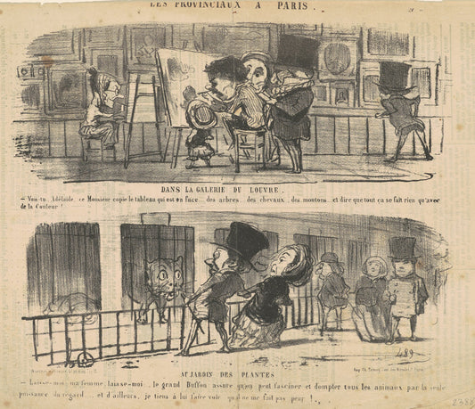 Dans la galerie du Louvre by Honoré Daumier (French, 1808 - 1879), 16X12"(A3)Poster Print