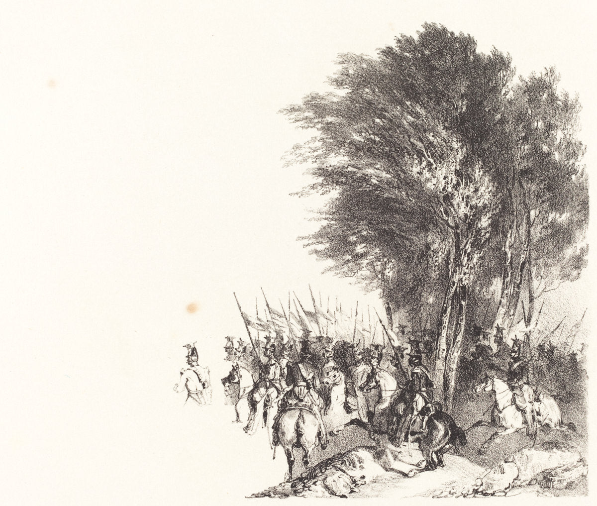 Lanciers en Marche (Lancers on the March) by Nicolas-Toussaint Charlet (French, 1792 - 1845), 16X12"(A3)Poster Print
