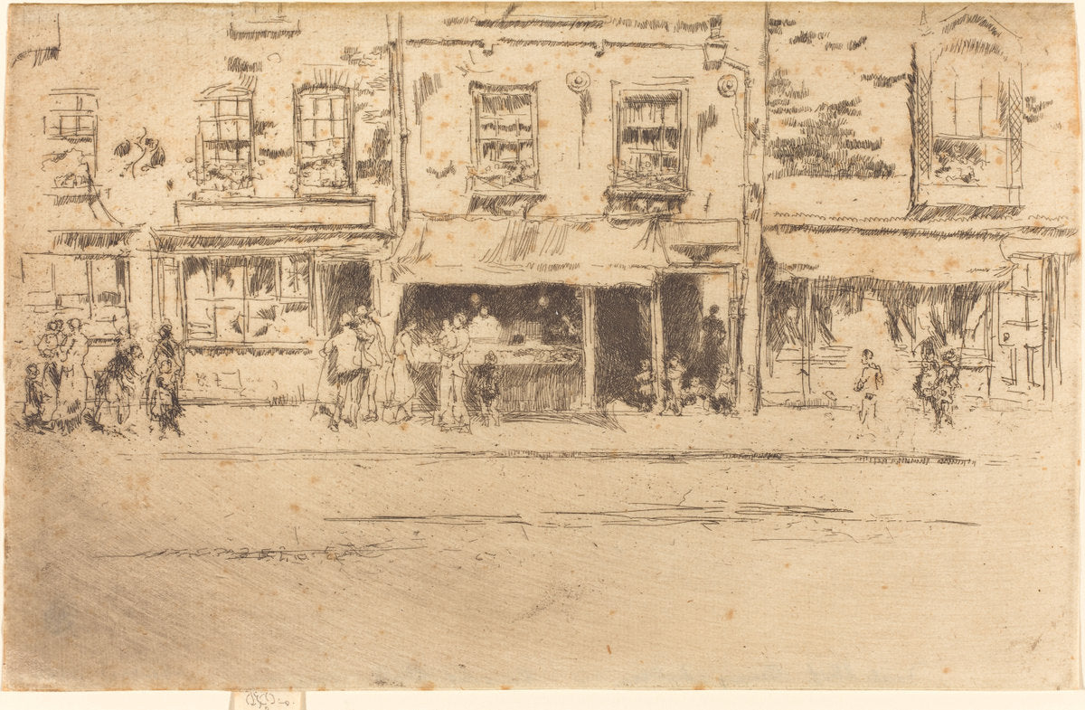 The Fish-Shop, Busy Chelsea by James McNeill Whistler (American, 1834 - 1903), 16X12"(A3)Poster Print