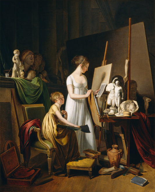 A Painter's Studio by Louis-Léopold Boilly (French, 1761 - 1845), 16X12"(A3)Poster Print