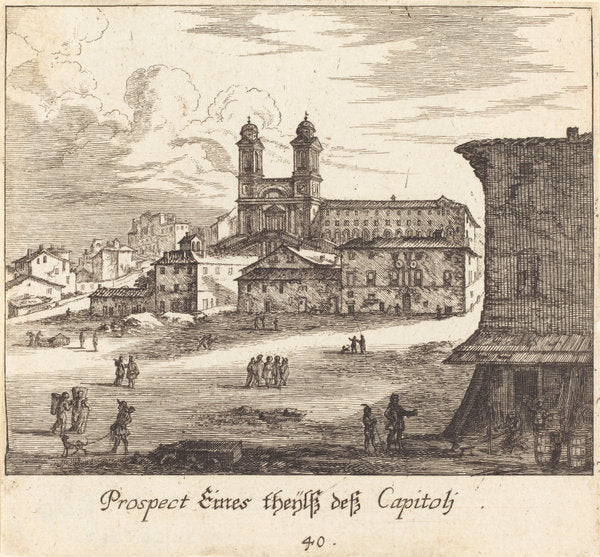 City View by Melchior Küsel after Johann Wilhelm Baur (German, 1626 - 1683), 16X12"(A3)Poster Print