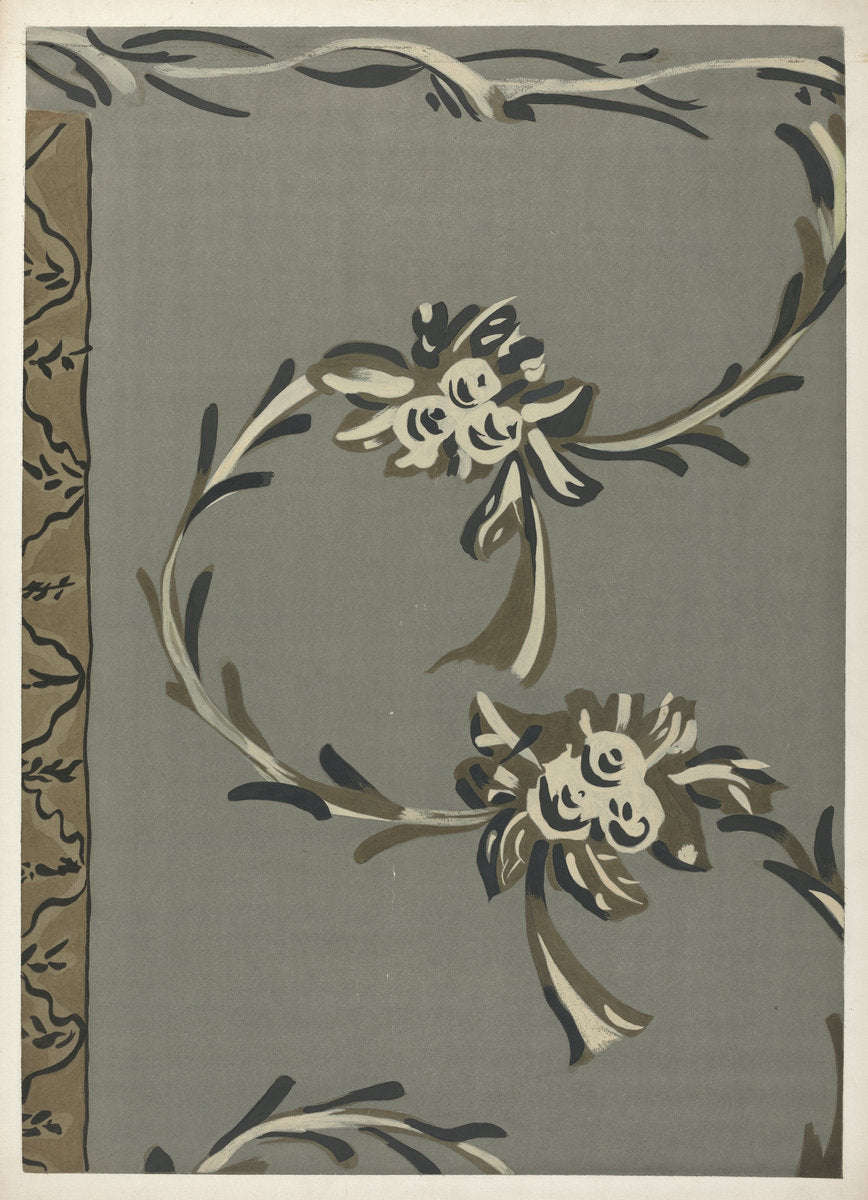 Free Hand Decorated Wall by Edward DiGennero (American, active c. 1935), 16X12"(A3)Poster Print
